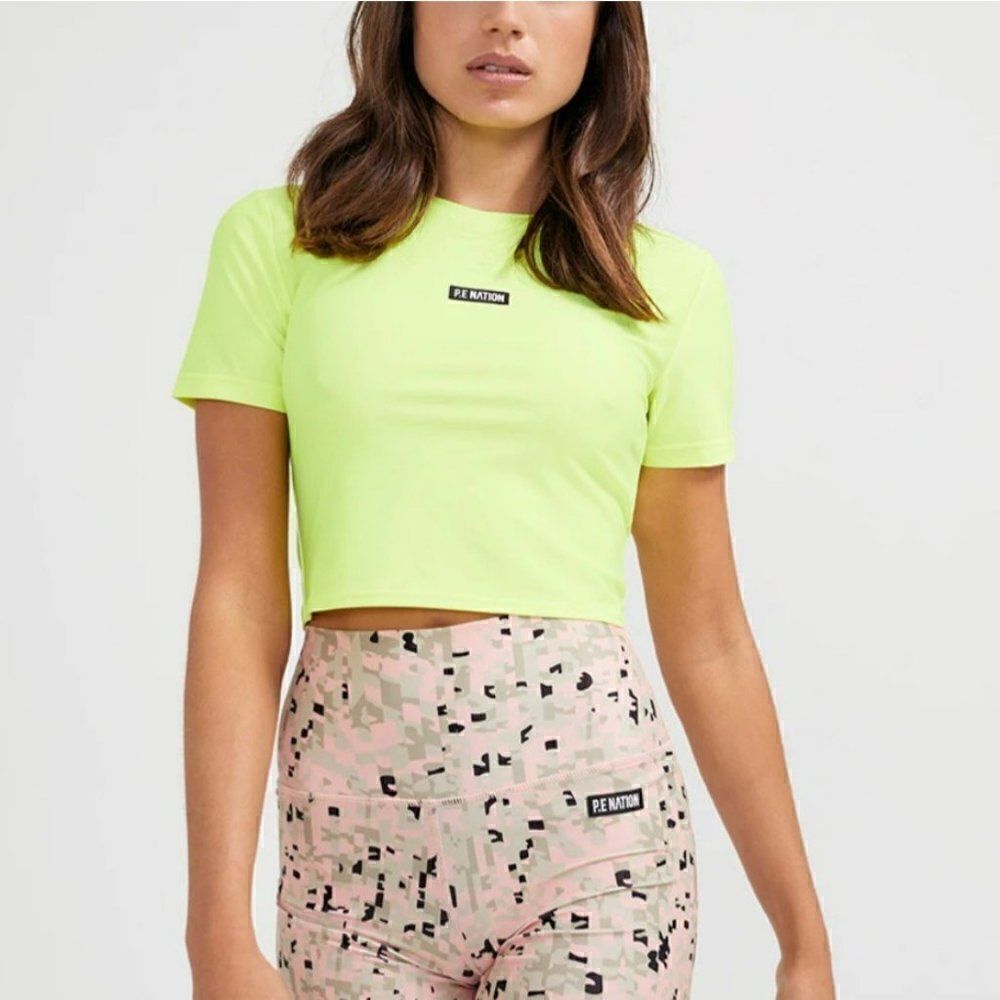 P.E Nation Safety Yellow Opponent Tee 21PE1T150 Women Athleisure Street Sport